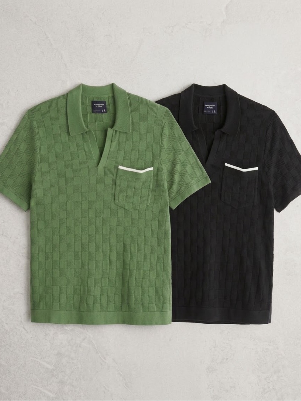Two Abercrombie and fitch knit polo shirts size Largs Men’s